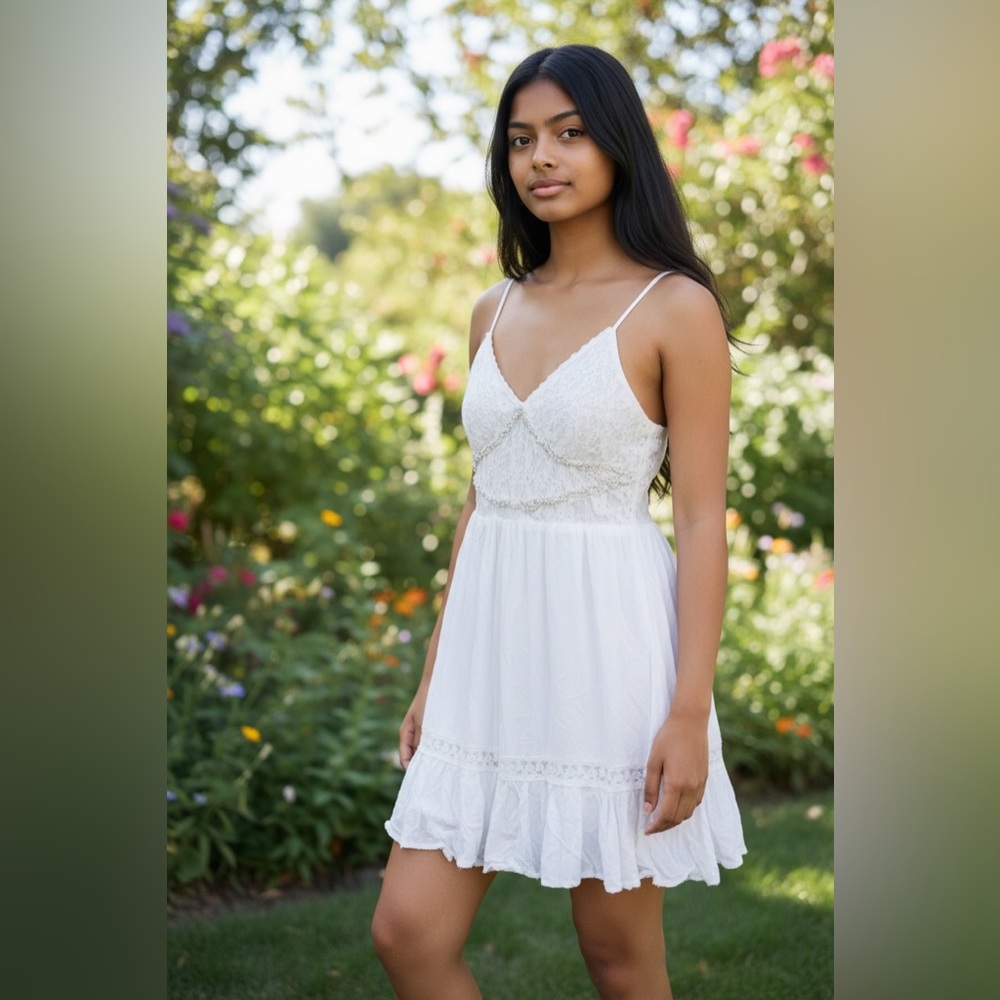 Veveret Ivory White Lace Dress